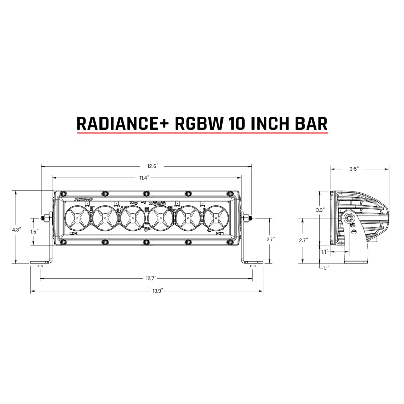Rigid Industries Radiance+ 10in. RGBW Light Bar - Racecraft Industries