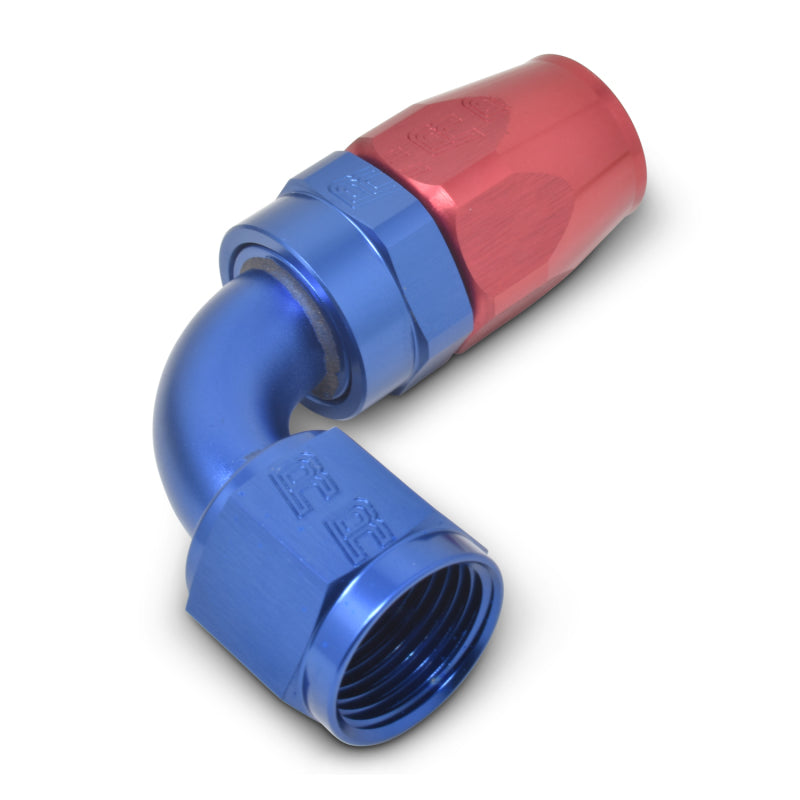 Russell Performance -6 AN Red/Blue 90 Degree Full Flow Hose End - Racecraft Industries