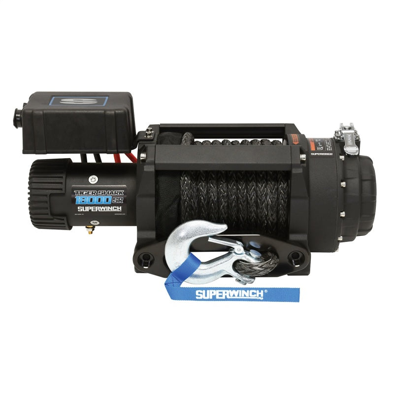 Superwinch 18000 LBS 12V DC 33/64in x 79 ft Synthetic Rope Tiger Shark 18000SR Winch - Racecraft Industries