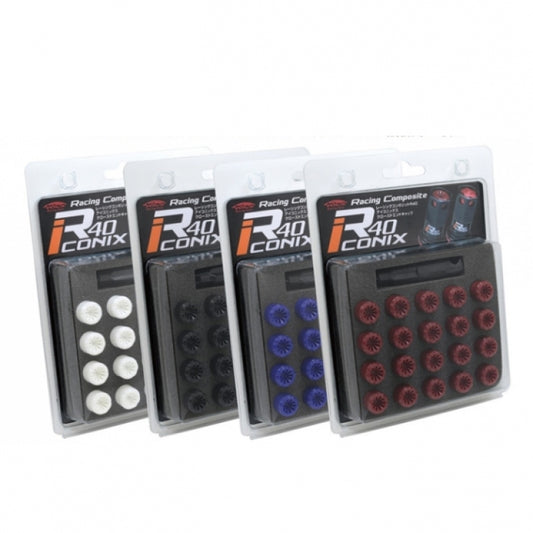 Project Kics 12X1.50 R40 Iconix Plastic Caps Black - 20 Pcs - Racecraft Industries