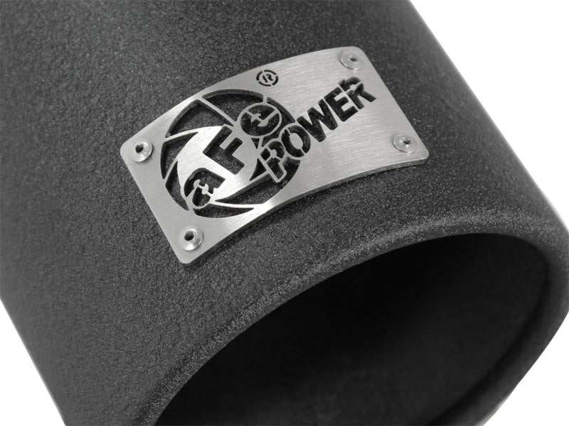 aFe MACHForce XP Exhausts Tips SS-304 EXH Tip 3in x 4Out x 12L Bolt-On (blk) - Racecraft Industries