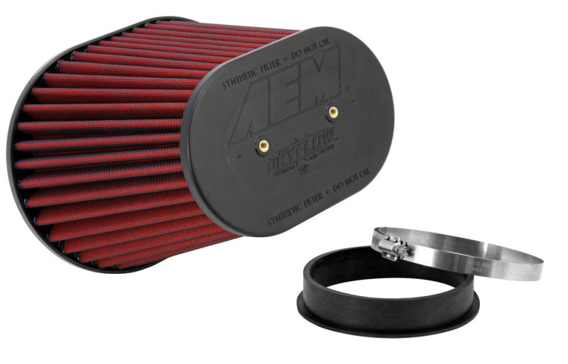 AEM Dryflow Air Filter-Oval Tapered 8in x 10.5in O/S Base / 5in x 7.75in O/S Top / 8in Height - Racecraft Industries