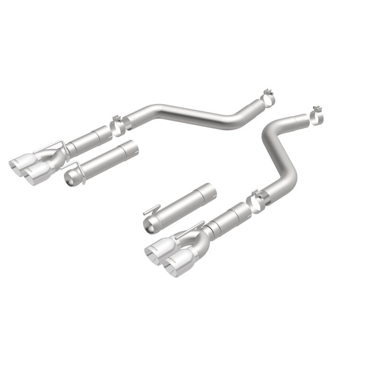 MagnaFlow Axle-Back, SS, 3in, Quad Split Rear 3.5 Tips 2015 Dodge Challenger incl SRT Hellcat - Racecraft Industries
