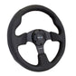 NRG Reinforced Steering Wheel (320mm) Black Leather w/Black Stitching - Racecraft Industries