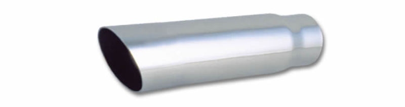 Vibrant 3.5in Round SS Truck/SUV Exhaust Tip (Single Wall Angle Cut) - 3in inlet 11in long - Racecraft Industries