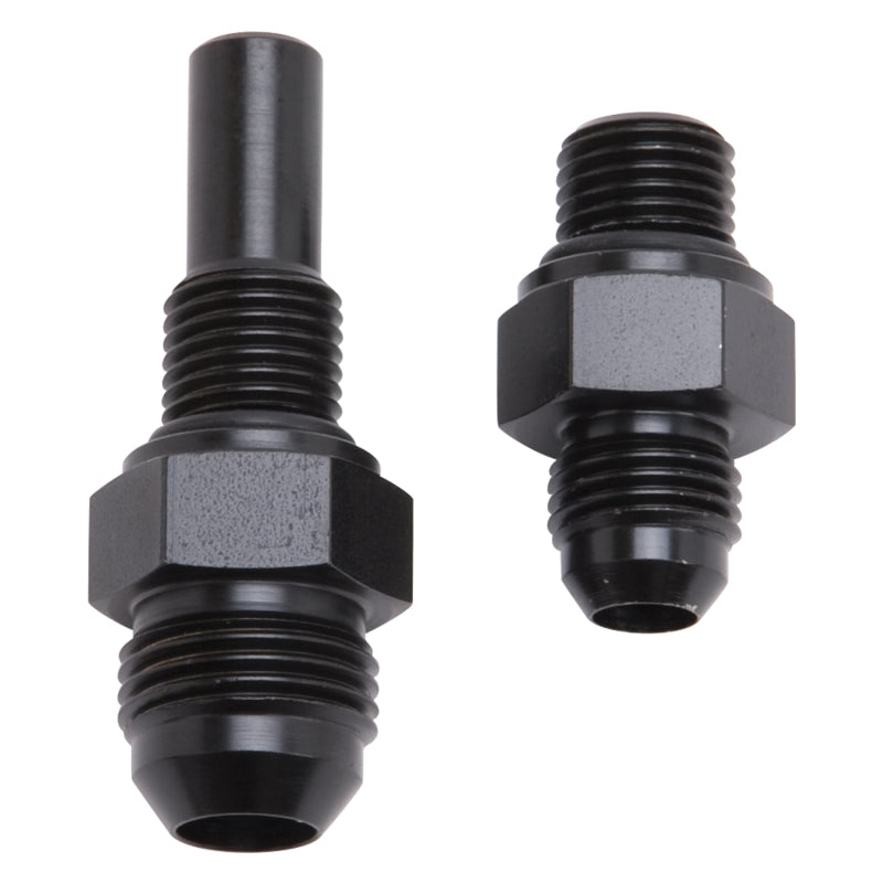 Russell Performance -6 AN to 4L80 Transmission Ports Adapter Fittings (Qty 2) - Black Zinc - Racecraft Industries
