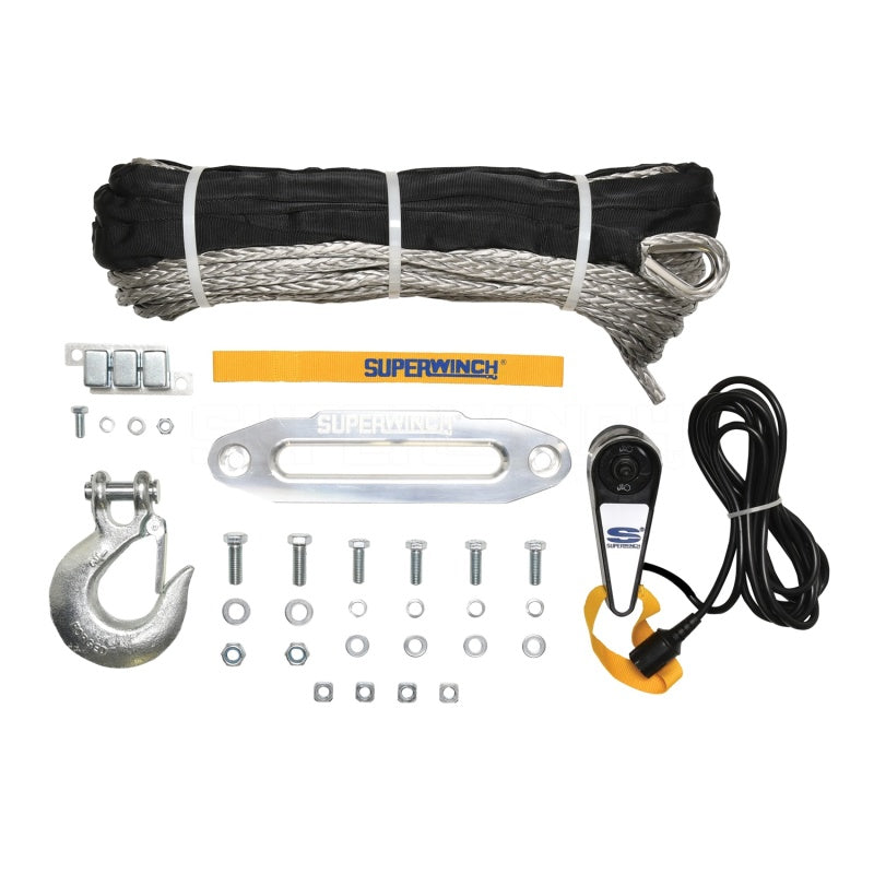 Superwinch 9500 LBS 12V DC 3/8in x 80ft Synthetic Rope Tiger Shark 9500 Winch - Racecraft Industries