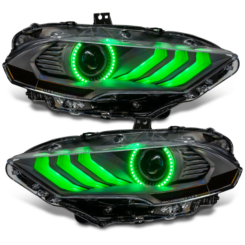 Oracle Lighting 18-23 Ford Mustang Dynamic ColorSHIFT LED Headlights - Black Series SEE WARRANTY - Racecraft Industries