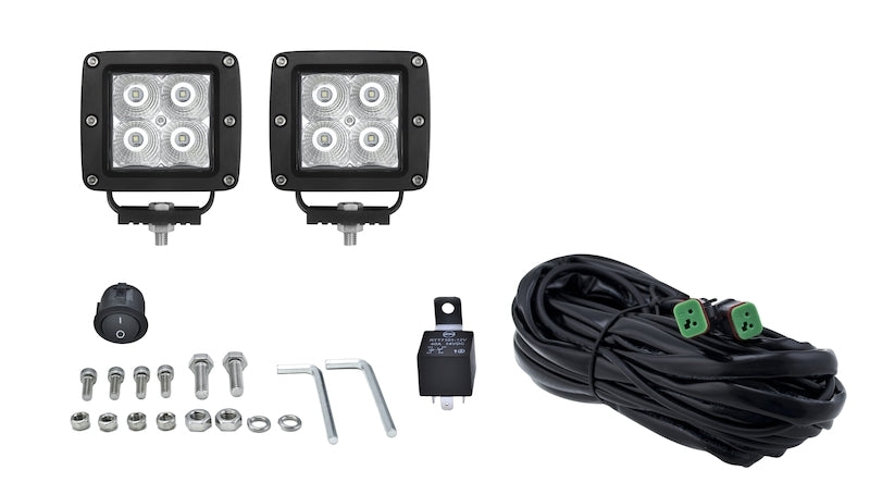 Hella HVF Cube 4 LED Off Road Kit - 3.1in 2X12W - Racecraft Industries