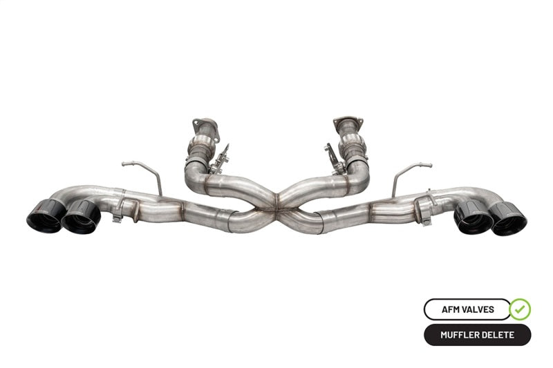 Corsa 20-24 Corvette C8 3in Xtreme Cat-Back Exhaust 4.5in Blk Quad Tips - Integrates stock AFM Valve - Racecraft Industries