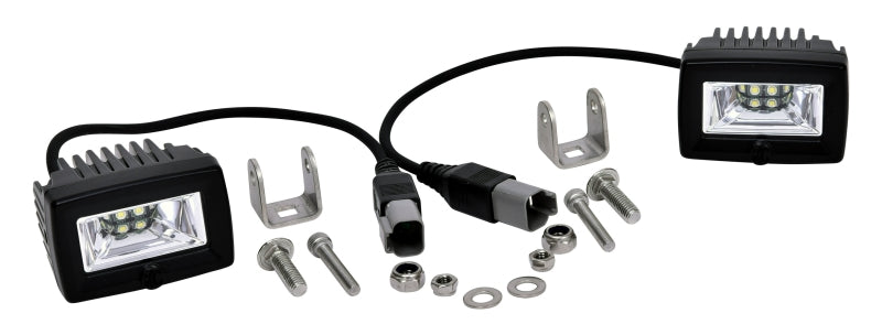 KC HiLiTES C-Series C2 LED 2in. Backup Area Flood Light 20w (Pair Pack System) - Black - Racecraft Industries