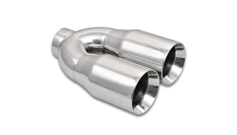 Vibrant 2.5in ID Dual 3.5in OD Round SS Tips (Double Wall, Straight Cut) - Racecraft Industries