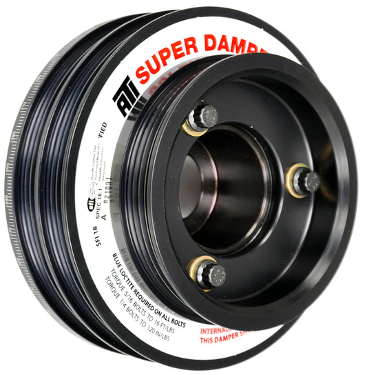 ATI Damper - 5.67in - Alum - (2) 4 Grv - Nissan RB26 - R33 34 - 1Pc - w/Power Steering Pulley - Racecraft Industries