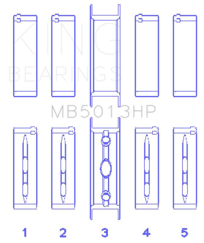 King Chevy LS1 / LS6 / LS3 (Size STD) Bi-Metal Performance Main Bearing Set - Racecraft Industries