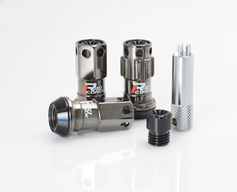 Project Kics 12X1.25 R40 Iconix Classical Lug Nuts w/ Black Plastic Cap - 20 - No Locks - Racecraft Industries