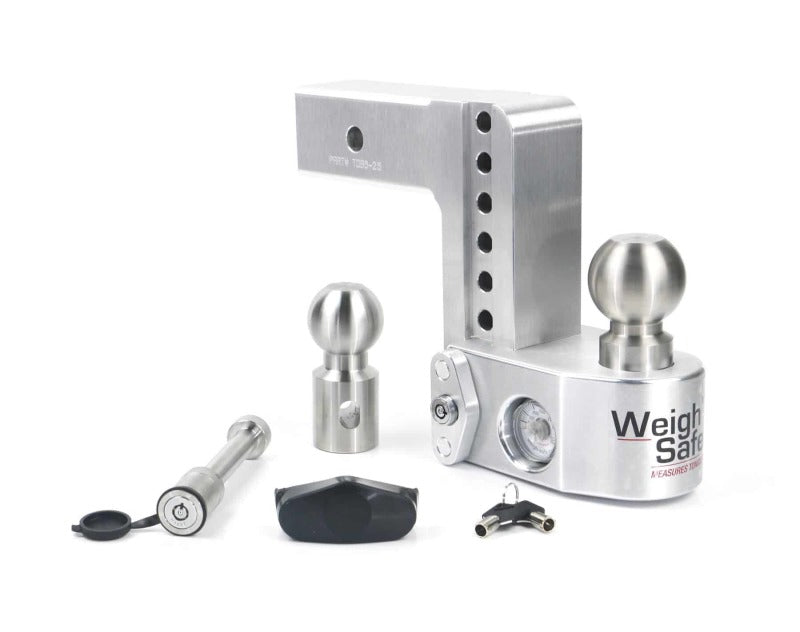 Weigh Safe 6in Drop Hitch w/Built-in Scale & 2.5in Shank (10K/18.5K GTWR) w/WS05 - Aluminum - Racecraft Industries