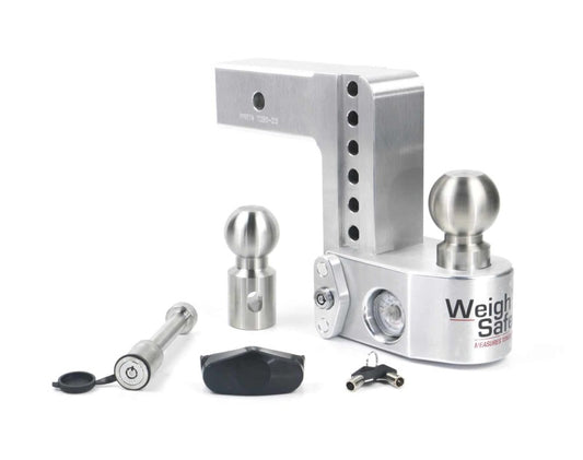 Weigh Safe 6in Drop Hitch w/Built-in Scale & 2.5in Shank (10K/18.5K GTWR) w/WS05 - Aluminum - Racecraft Industries