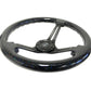 NRG Reinforced Steering Wheel (350mm / 3in. Deep) Black Multi Color Flake Wood w/ Black Matte Center - Racecraft Industries