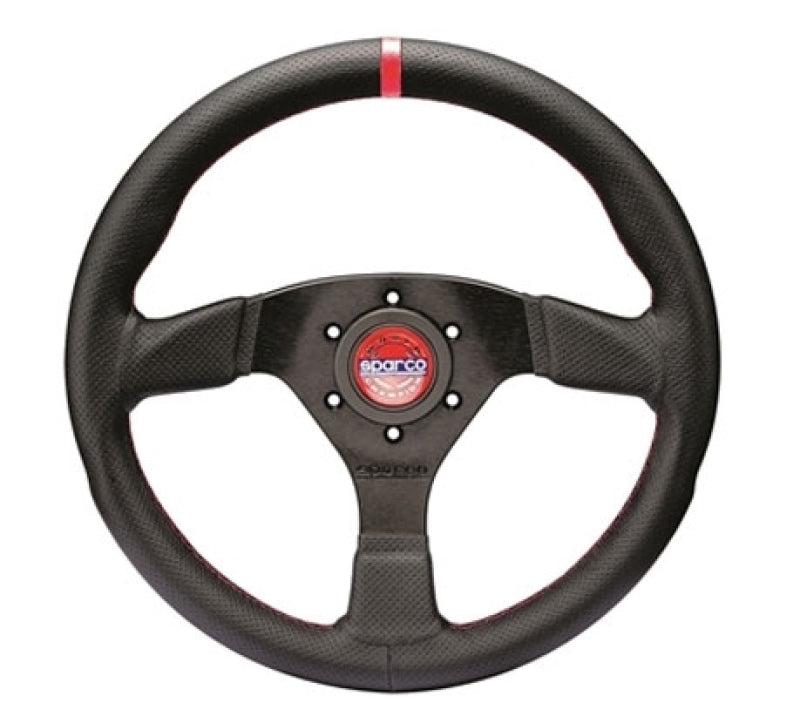 Sparco Steering Wheel R383 Champion Black Leather / Black Stitching - Racecraft Industries