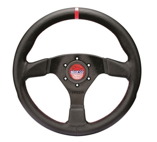 Sparco Steering Wheel R383 Champion Black Leather / Black Stitching - Racecraft Industries