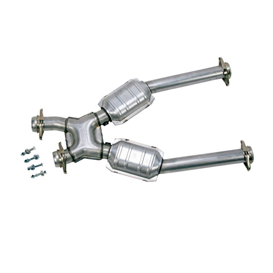 BBK 96-04 Mustang 4.6 GT / Cobra Short Mid X Pipe w Catalytic Converters 2-1/2 For Long Tube Headers - Racecraft Industries