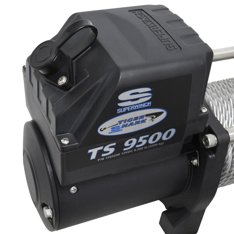 Superwinch 9500 LBS 12V DC 11/32in x 95ft Steel Rope Tiger Shark 9500 Winch - Racecraft Industries