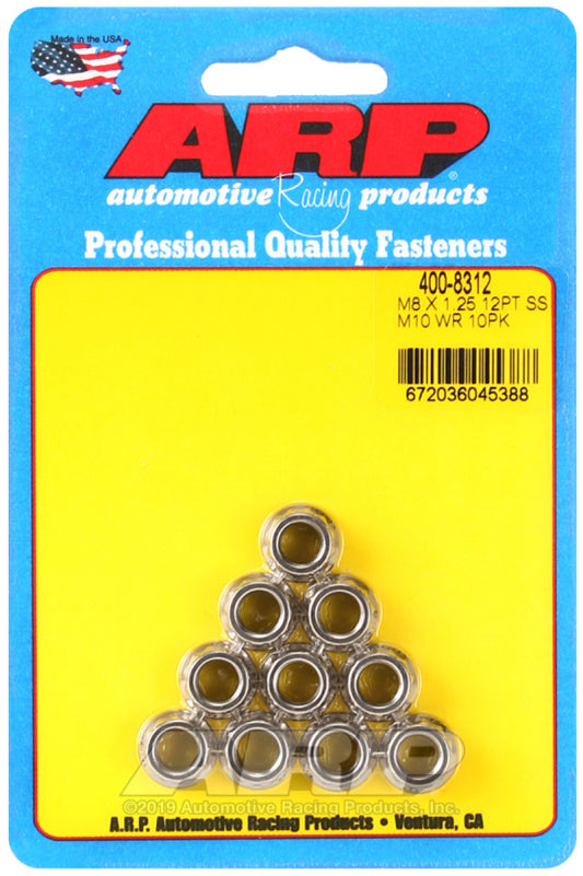 ARP M8 x 1.25 12pt SS Nut Kit - Racecraft Industries
