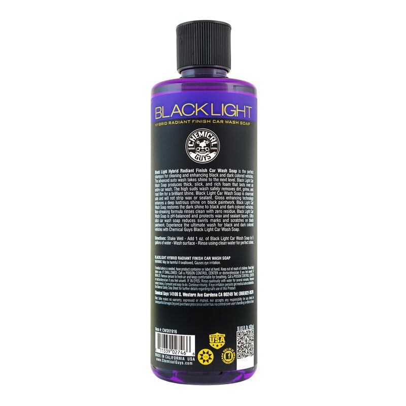 Chemical Guys Black Light Hybrid Radiant Finish Car Wash Soap - 16oz - Racecraft Industries