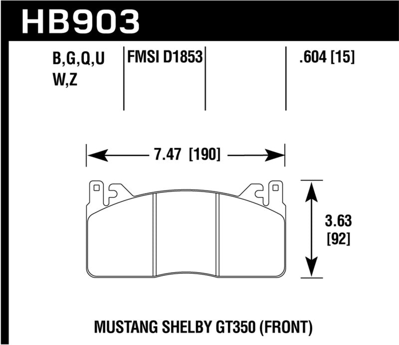 Hawk 15-17 Ford Mustang HPS 5.0 Front Brake Pads - Racecraft Industries