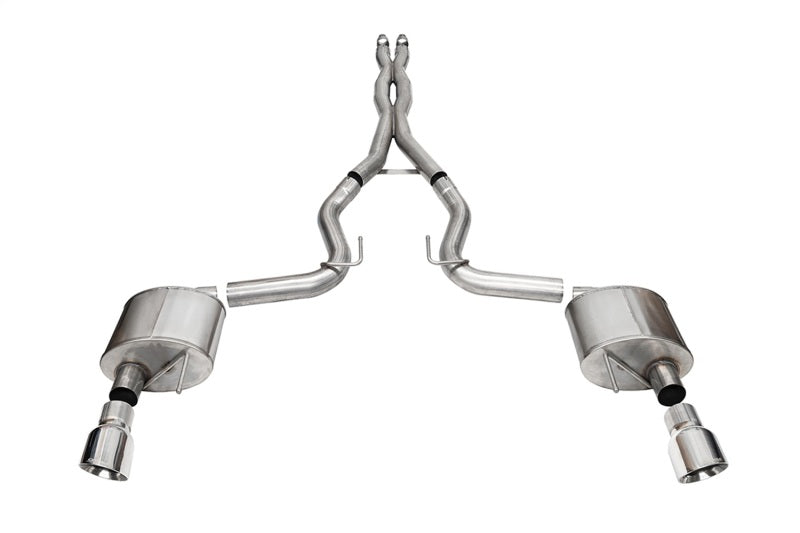 Corsa 2024 Ford Mustang GT Xtreme Cat-Back Exhaust Sys. 3.0in Dual Rear Exit w/4.5in Pro Series Tips - Racecraft Industries