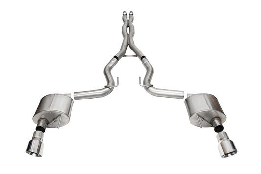 Corsa 2024 Ford Mustang GT Xtreme Cat-Back Exhaust Sys. 3.0in Dual Rear Exit w/4.5in Pro Series Tips - Racecraft Industries