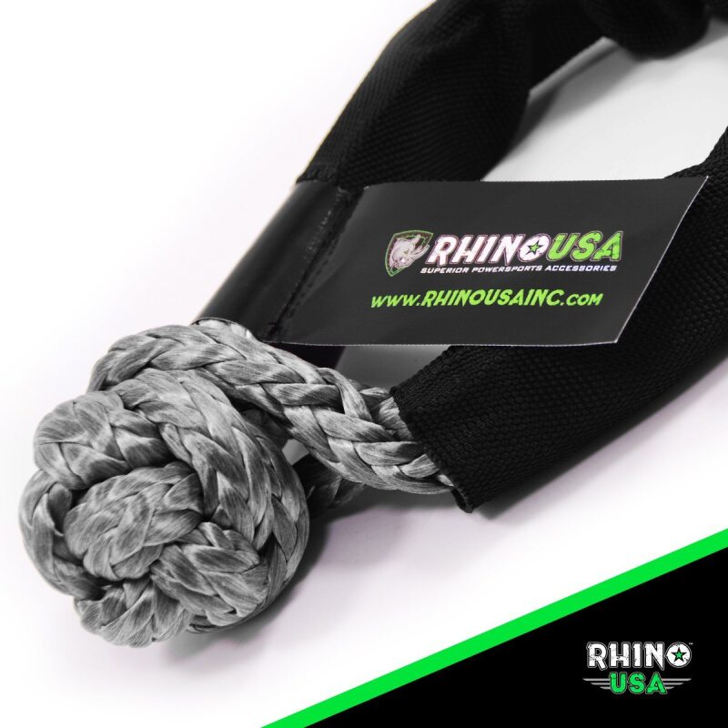 Rhino USA Synthetic Soft Shackles Gray (2-Pack) - Racecraft Industries