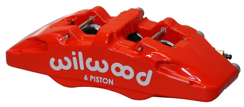 Wilwood Caliper-Forged Dynapro 6 5.25in Mount-Red-R/H 1.62/1.12/1.12in Pistons 0.81in Disc - Racecraft Industries
