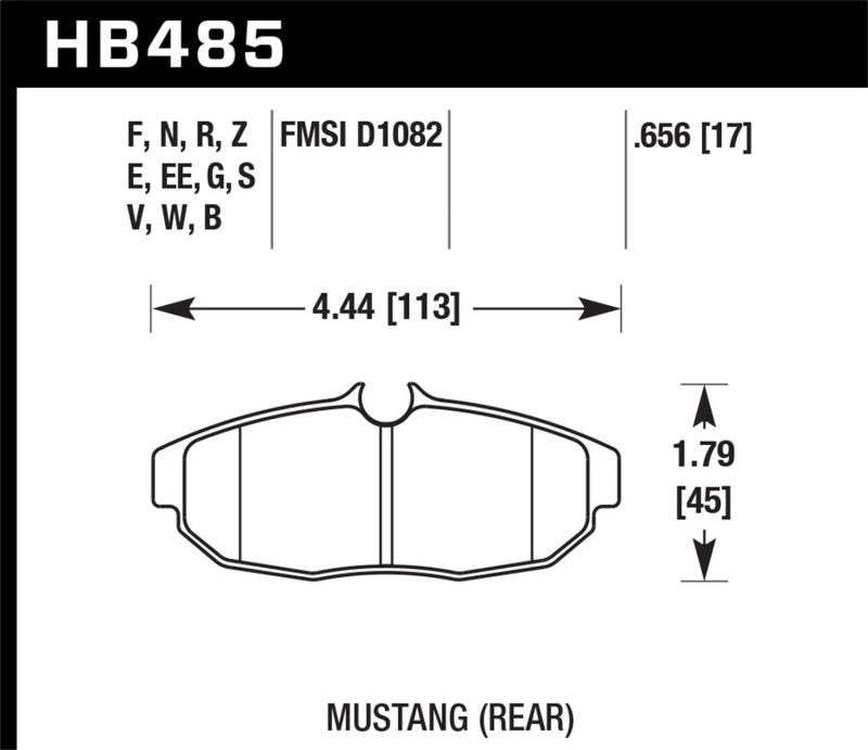 Hawk 11 Ford Mustang 5.0L / 05-10 GT / 07-11 Shelby GT500 DTC-60 Race Rear Brake Pads - Racecraft Industries