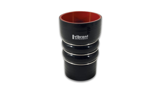 Vibrant Silicone Coupling 4 Ply Aramid CAC Hose 3in x 3.5in Inlet/Outlet - Black - Racecraft Industries