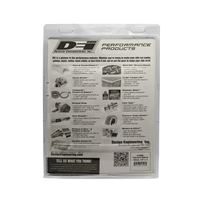 DEI Protect-A-Sleeve 1/2in ID x 3ft Universal - Titanium - Racecraft Industries