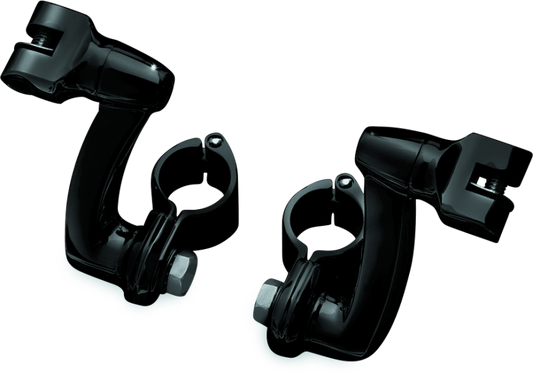 Kuryakyn Longhorn Offset Peg Mounts With 1-1/4inch Clamp Black - Racecraft Industries