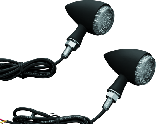 Kuryakyn Torpedo Indicator LED Amber Lights Turn Only Matte Black - Racecraft Industries