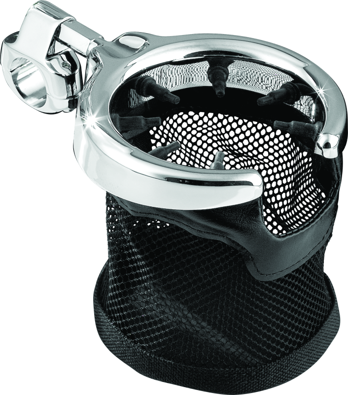 Kuryakyn Mesh Basket Universal Drink Holder 1in Clamp Chrome - Racecraft Industries
