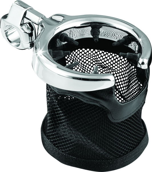 Kuryakyn Mesh Basket Universal Drink Holder 1in Clamp Chrome - Racecraft Industries