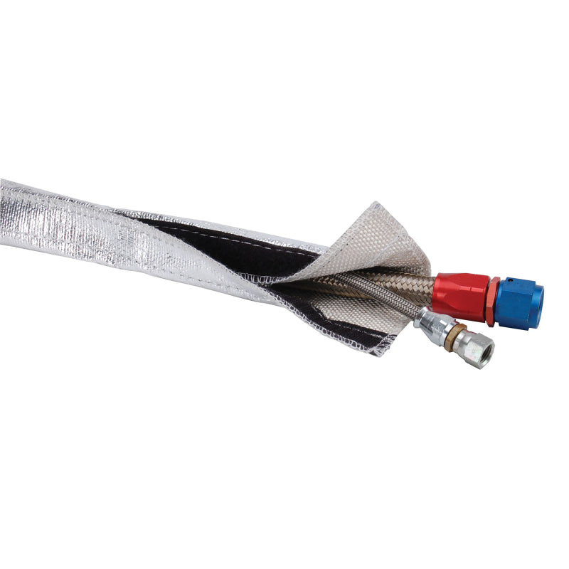 DEI Heat Shroud 3/4in I.D. x 3ft - Aluminized Sleeving - Hook and Loop Edge - Racecraft Industries