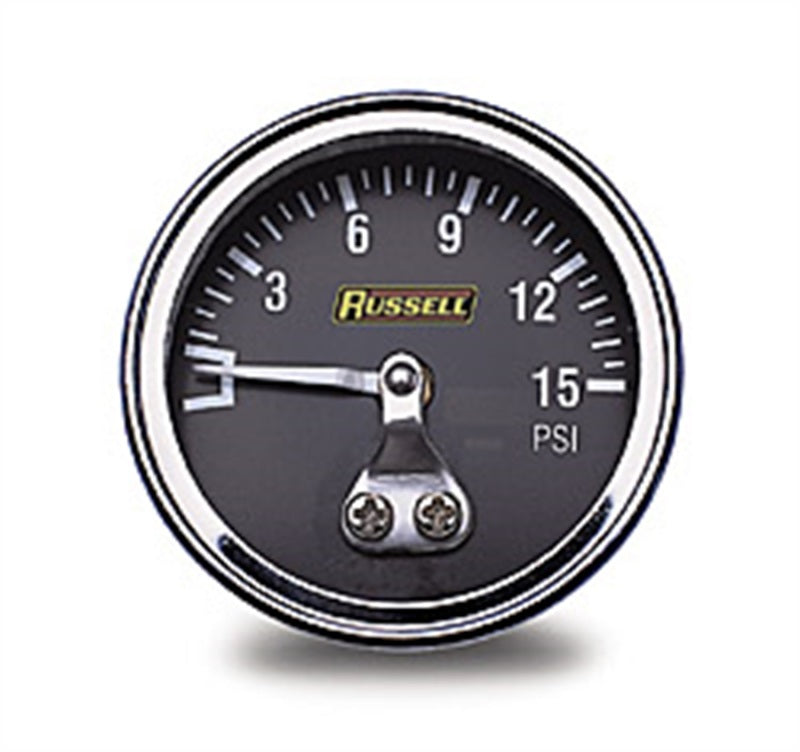 Russell Performance 15 psi fuel pressure gauge (Non liquid-filled) - Racecraft Industries