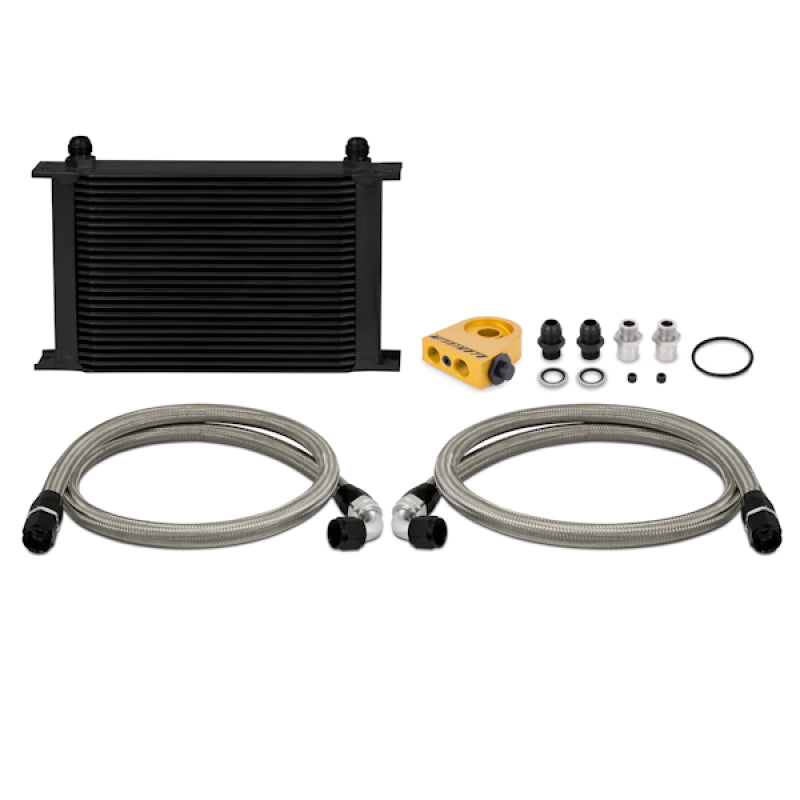 Mishimoto Universal Thermostatic 25 Row Oil Cooler Kit (Black Cooler) - Racecraft Industries