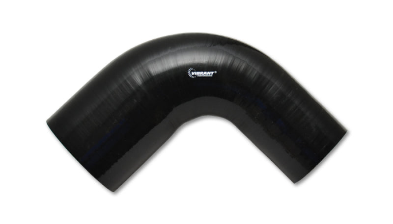 Vibrant 4 Ply Reinforced Silicone 90 degree Transition Elbow - 2.5in I.D. x 2.75in I.D. (BLACK) - Racecraft Industries