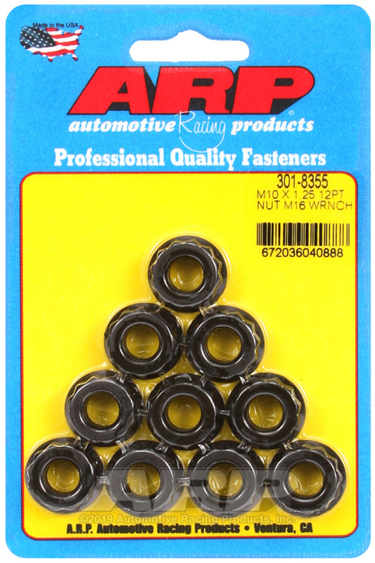 ARP M10 x 1.25 (5) 12-Point Nut Kit (Pack of 10) - Racecraft Industries