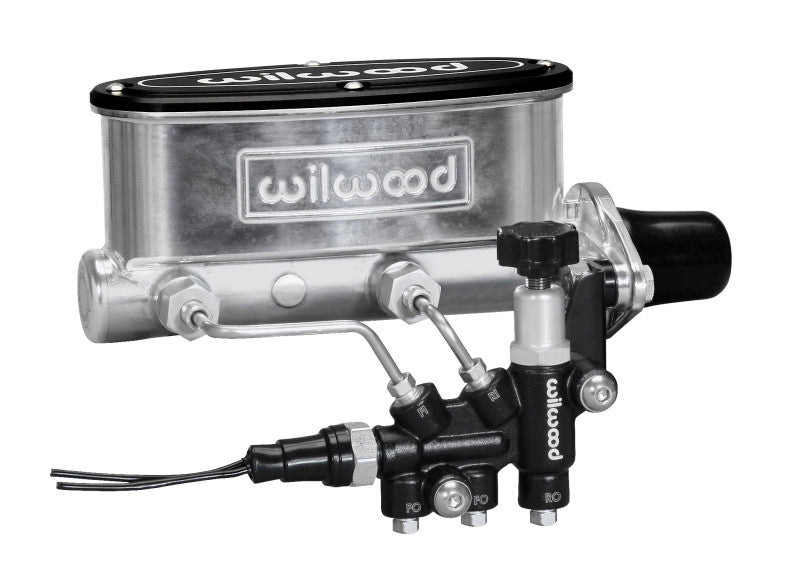 Wilwood HV Tandem M/C Kit w L/H Bracket & Prop Valve - 1in Bore Ball Burnished - Racecraft Industries