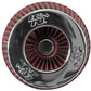 K&N Universal Air Filter Chrome Round Tapered Red - 4in Flange ID x 1.125in Flange Length x 5.5in H - Racecraft Industries