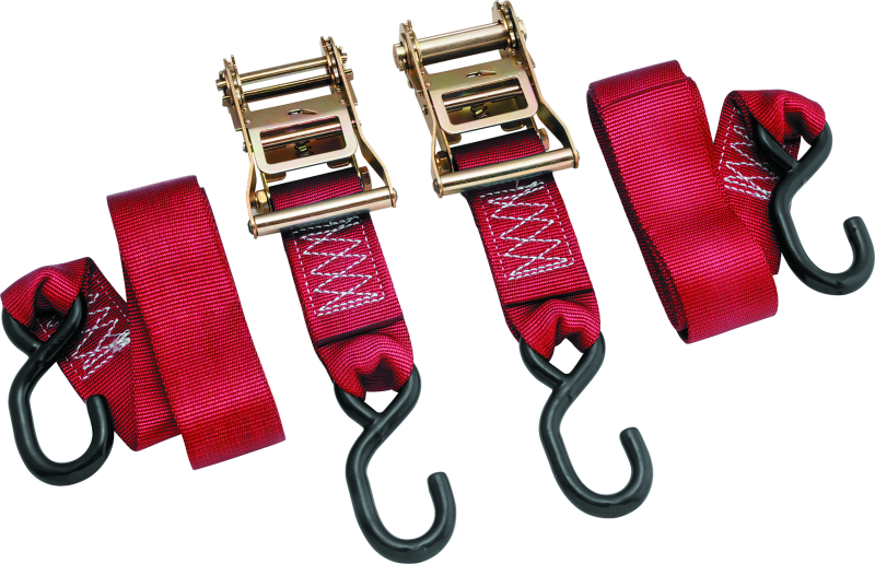 BikeMaster 2x84in Ratchet Tiedown Pair - Red - Racecraft Industries