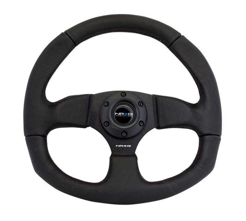 NRG Reinforced Steering Wheel (320mm Horizontal / 330mm Vertical) Leather w/Black Stitching - Racecraft Industries
