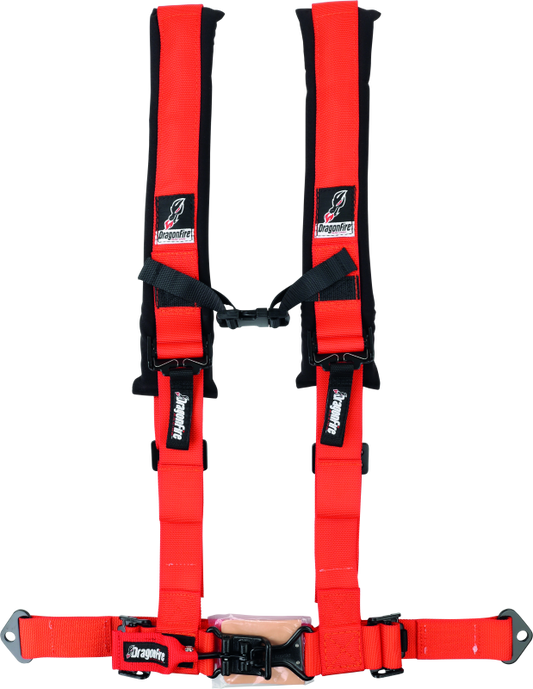 DragonFire Racing Harness- H-Style- 4-Point- 2in Buckle- Orange - Racecraft Industries